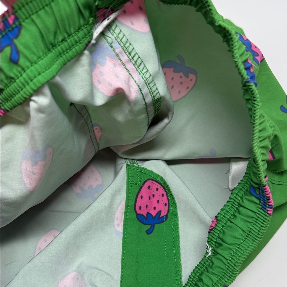 Surf Child Kid’s Green Strawberry Print Swim Trunks /Shorts size 10 - Picture 5 of 6